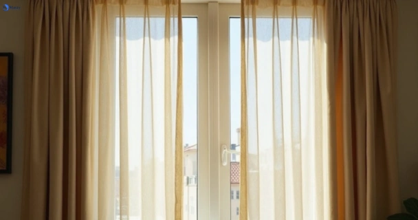 Dull dusty drapes in mannerim-vic before professional cleaning